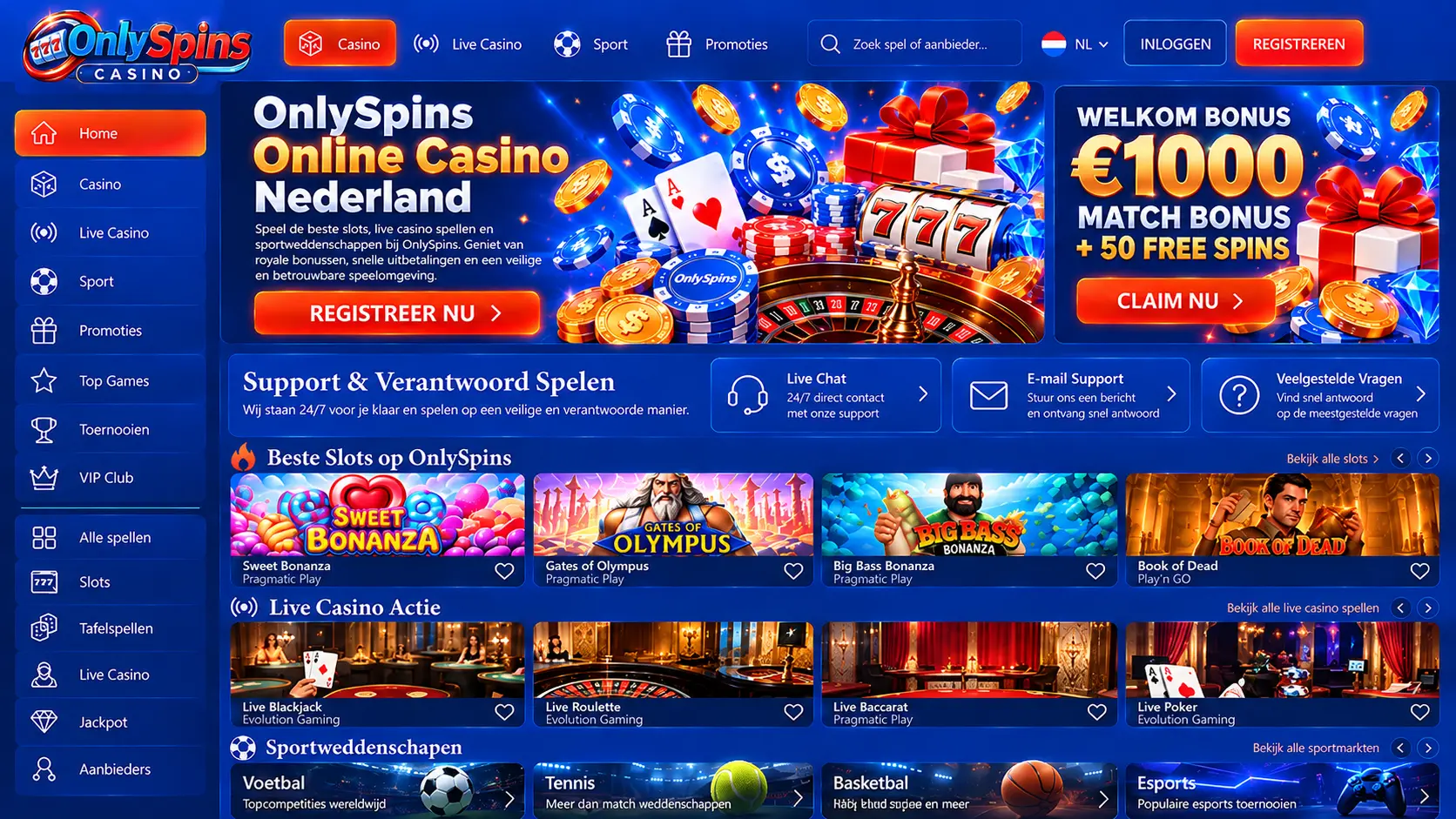 OnlySpins Casino Beoordeling: Slots, Live Games en Banking image 3